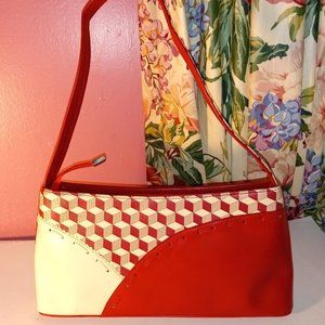 RED AND WHITE WOMENS'S SMALL PURSE